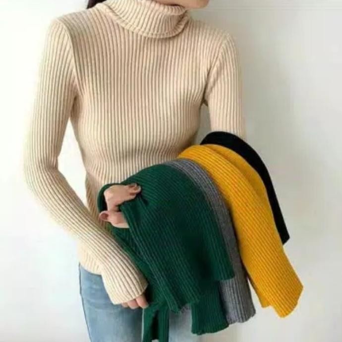 ATASAN RAJUT TURTLENECK KERAH TINGGI BB 30KG - 55KG MELAR