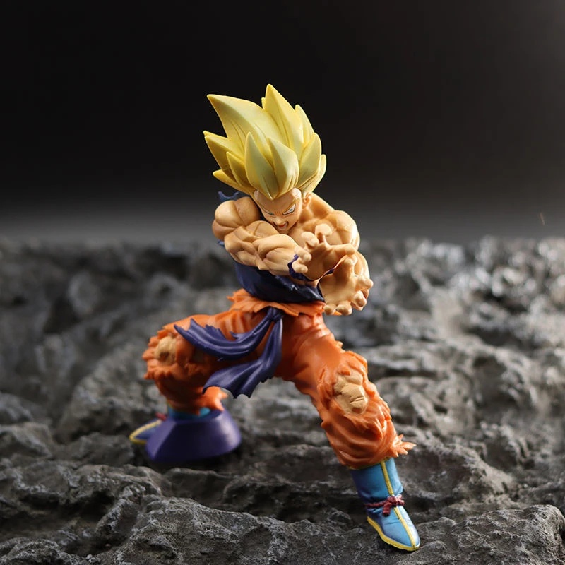 Mainan Action Figure Model Anime Dragon Ball Battle Damage Shockwave Goku Manga Bahan PVC