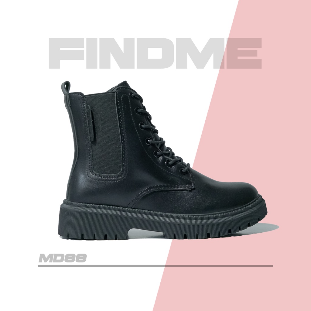 SEPATU BOOTS WANITA BERTALI KOREAN MODEL STYLE BAHAN PU BERKUALITAS IMPORT MD88