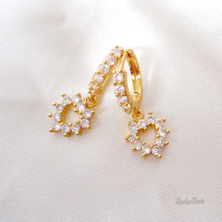 Anting Jepit Xuping Wanita Dewasa Lapis Emas 24 K Perhiasan Fashion Wanita Model Love Marian4