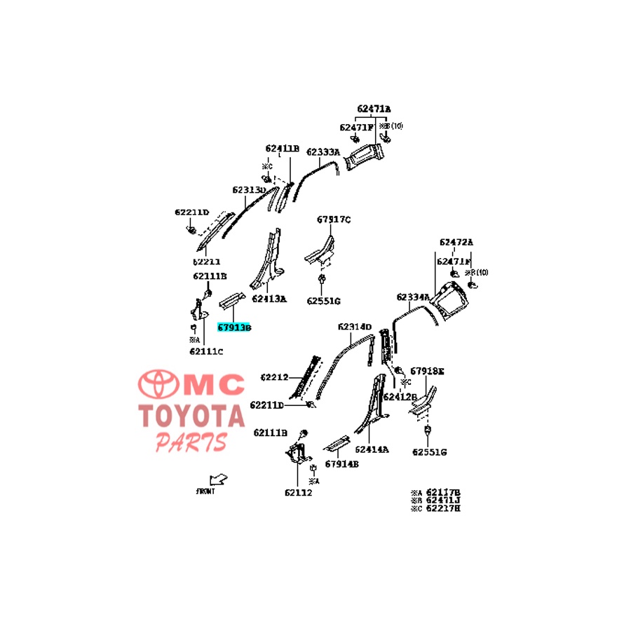 Plate Scuplate Penjepit Karpet Pintu Depan Kanan Rush Terios 67913-BZ040-B0
