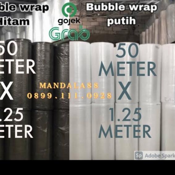 

Jual Rugi!! Habisin Stock! Bubble Wrap ROLL 1.25Mtr x 50Mtr - Hitam, Kualitas STD