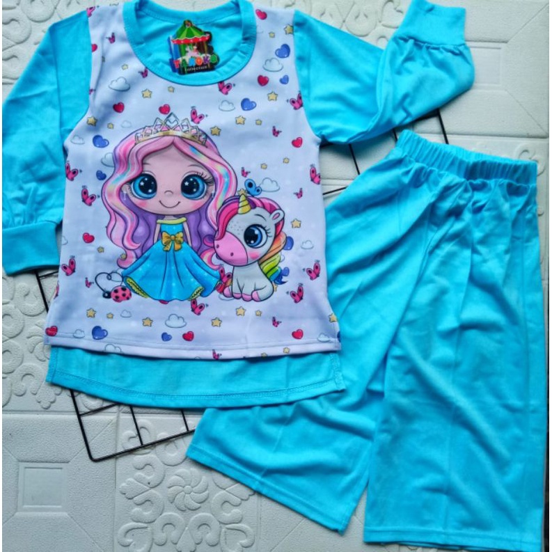 SETELAN KULOT ANAK OVERSIZE SLEBEW 3-8 TAHUN LENGAN PANJANG PRINCESS UNICORN BY TAROKO / SETELAN ANAK CEWEK OVERSIZE SLEBEW