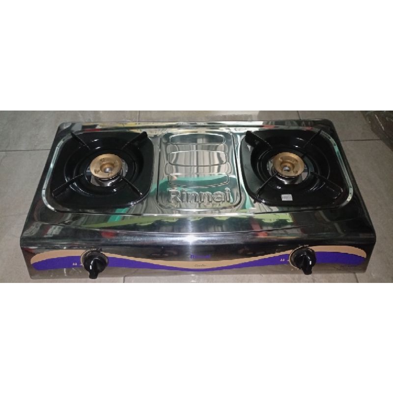 kompor rinai 2 tungku stainless 522E