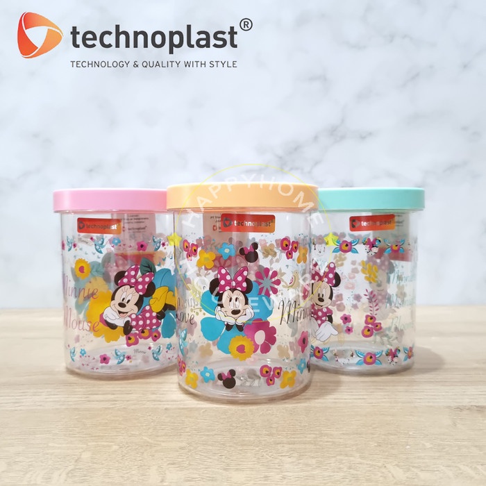 TECHNOPLAST Minnie Mouse Canister 1150ml |Toples Plastik Arcylic 1,15L