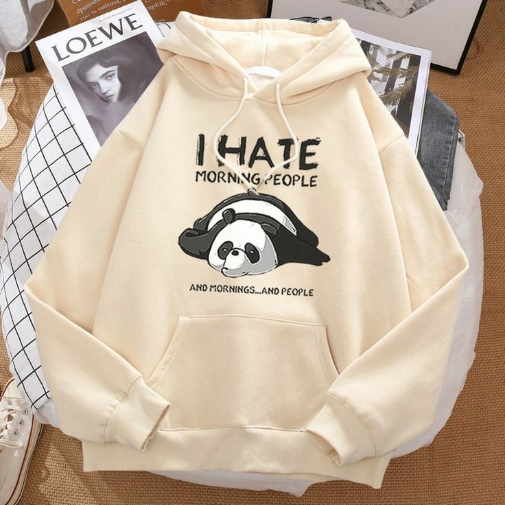 HOODIE WANITA OVERSIZE I HATE MORNING PEOPLE / HOODIE WANITA LUCU SIZE FIT TO XL FLEECE TEBAL HALUS TERBARU'