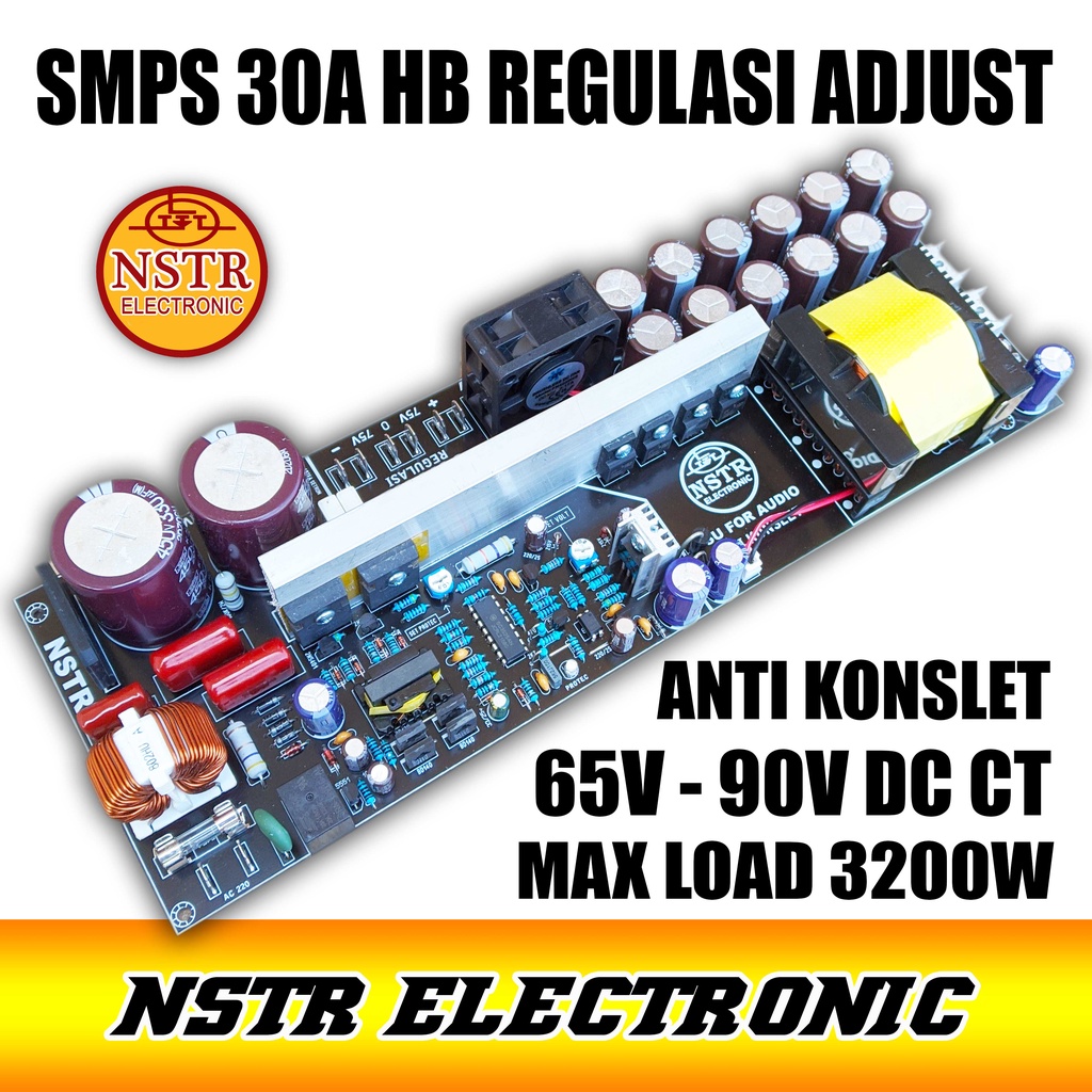 Smps 30a hb regulasi adjustable 65v sd 90v anti konslet