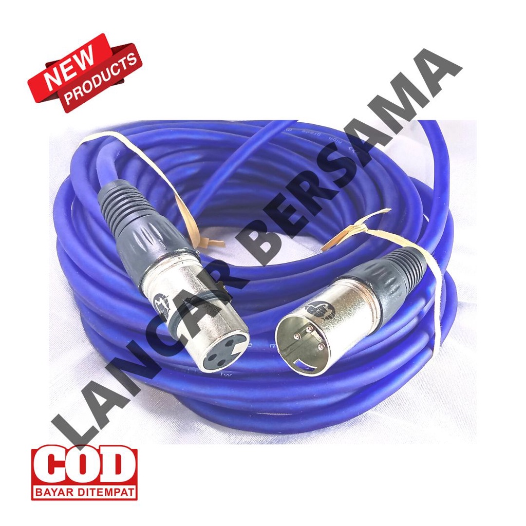 KABEL XLR MIC M/F OFC MICROPHONE HITAM/WARNA 5M,10M,15M