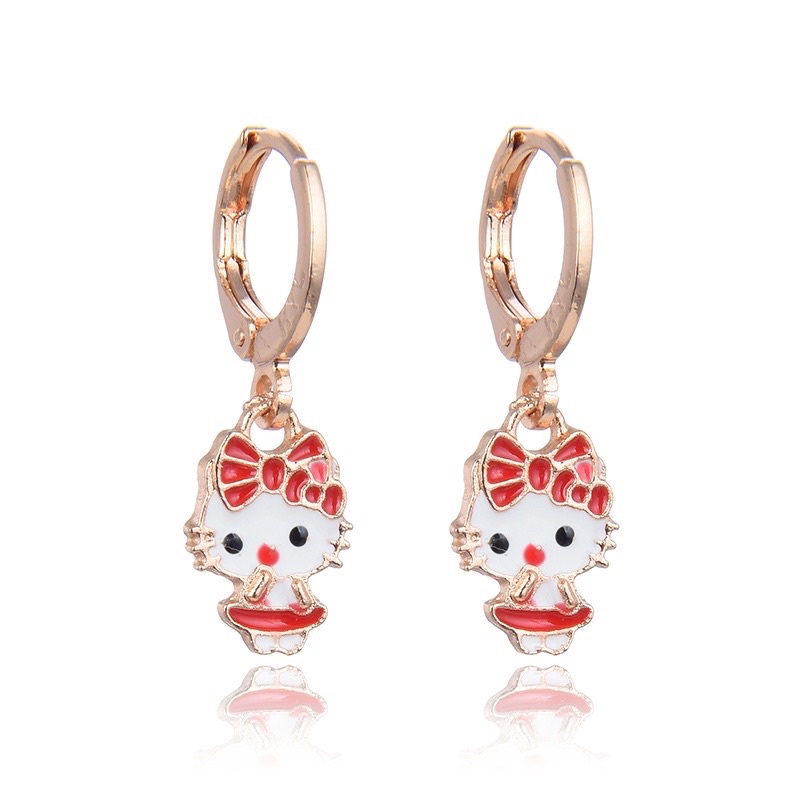 Hanami.Store899 - Anting-anting Titanium / xuiping warna emas karakter lucu / giwang anak titanium