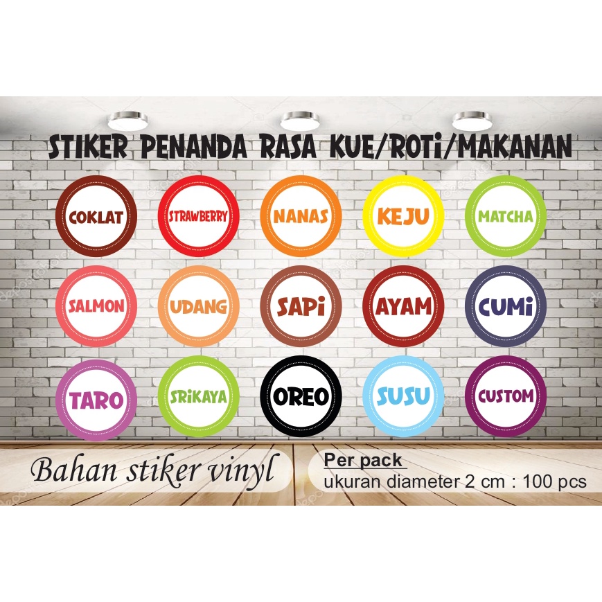 

Stiker penanda rasa kue/roti/makanan