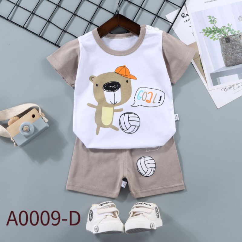 Setelan Baju Bayi Lengan Pendek Import Umur 0-4 Tahun