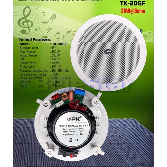 Speaker Ceiling VPK TK 206F Original Speaker Plafon VPK TK 206 F