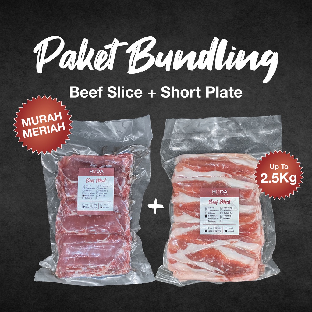 

Paket Bundling Daging BBQ Beef Slice + Shortplate