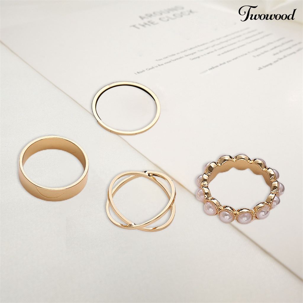 4pcs Cincin Tahan Lama Untuk Pesta Pernikahan