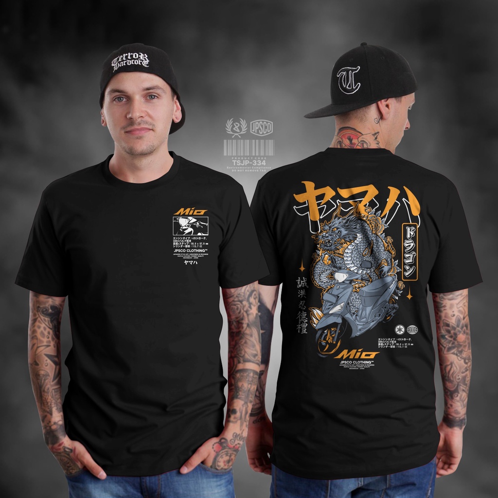 Baju Atasan Kaos Distro Motor Pria Lengan Pendek Terbaru Keren 2022 Yamaha Mio Old Triple