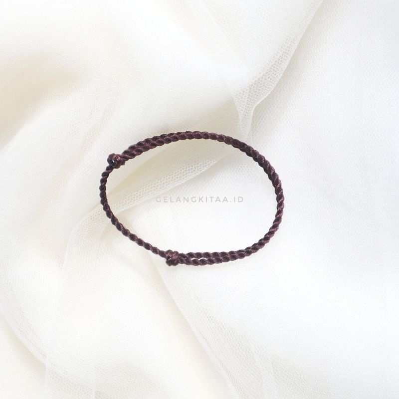 Simple Twist Brown - Gelang Polos Plintir Model Sliding