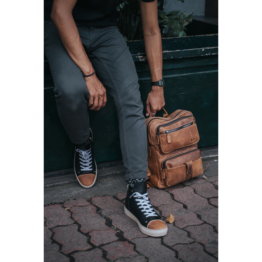 REVEN LEATHER - Tas Punggung Ransel Osiris Backpack Pria Kulit Sapi Asli Tas Terbaru Branded Kekinian Best Quality Ransel Premium