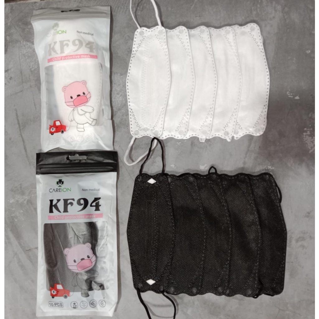 MASKER KF94 CAREION KIDS / KF94 MIX WARNA / HITAM / PUTIH