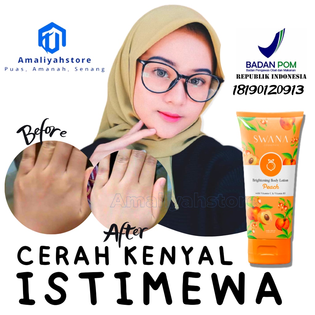 Luluran Pemutih Badan Obat Kulit Putih Permanen Hb Swana Hand Body Lotion Cream Pria &amp; Wanita 100ml Original Bpom