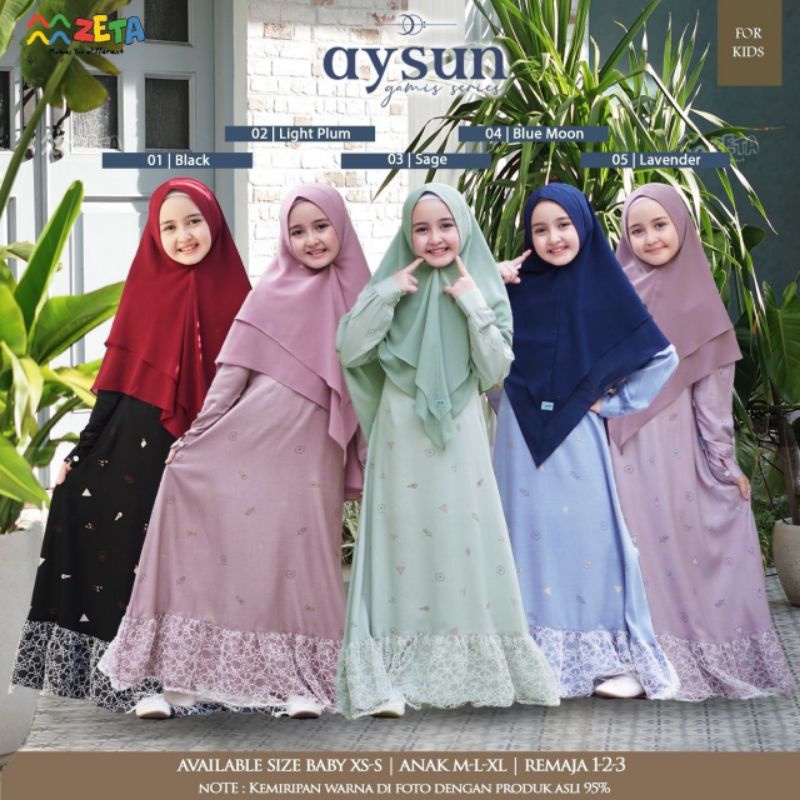 NEW SET GAMIS AYSUN//BEST SELLER BRAND ORIGINAL ZETA OUTFIT//GAMIS ANAK//PAKAIAN ANAK PEREMPUAN//FAS