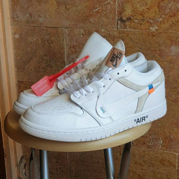 Jual Sepatu Nike Air Jordan 1 Low Off White X In White Premium Original #Original