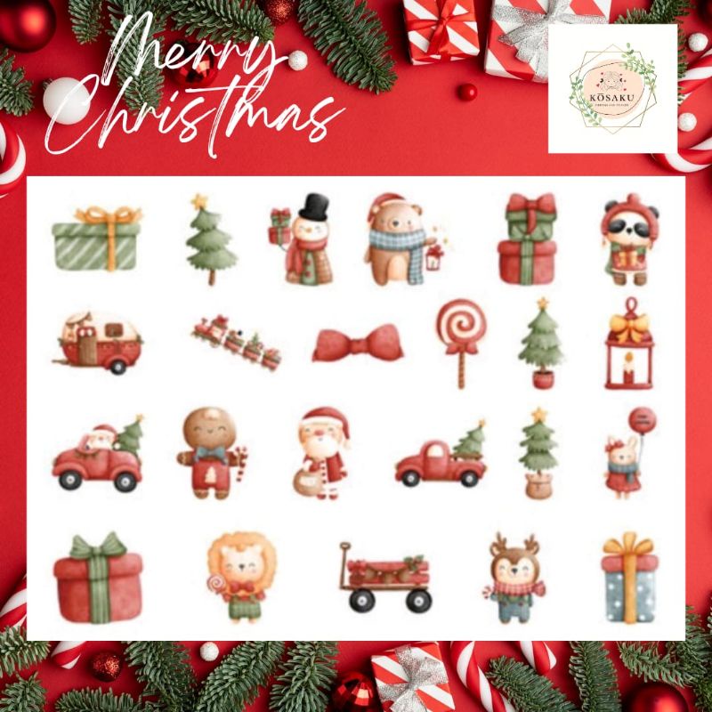

Aesthetic stickers pack deco sticker journal sticker special edition - Merry Christmas