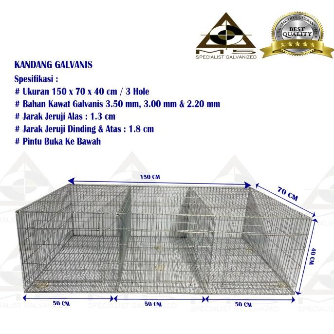 Jual Kandang Kelinci Galvanis Indukan Breeding Hole