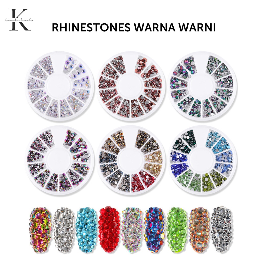 Rhinestones wheel color MIX Hiasan Dekorasi nails kuku nail art accesories DIY Craft acc