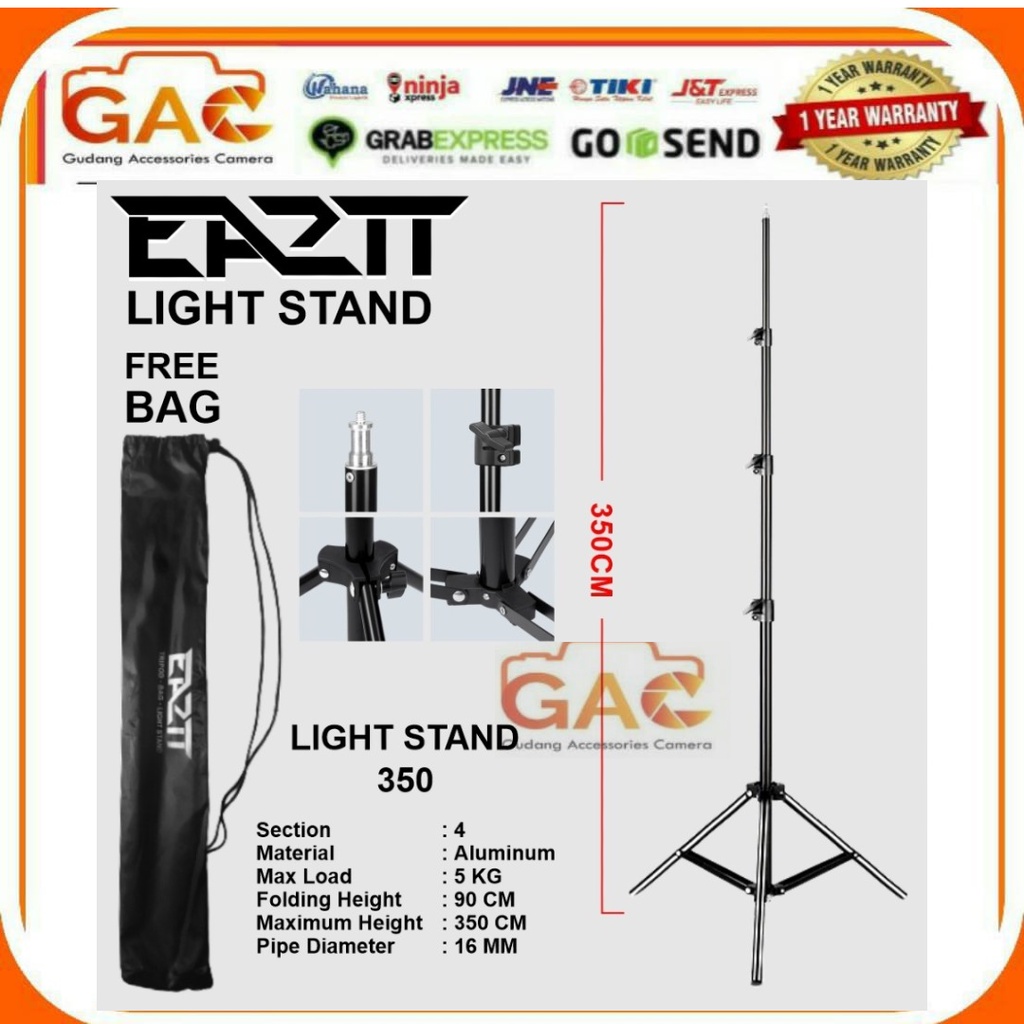 Lightstand LED 350cm EA2TT Stand Lampu Lighting Studio Tiang lampu