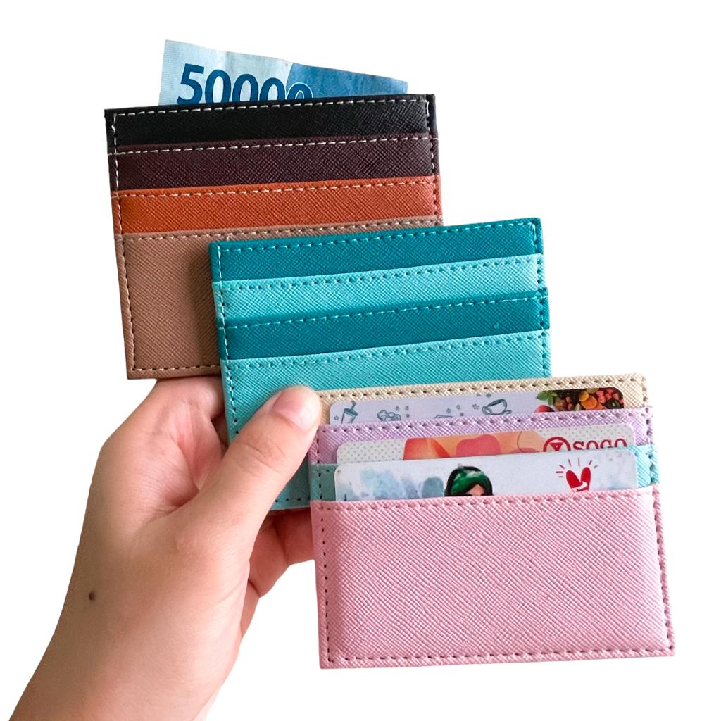 DOMPET KARTU PASTEL OMBRE RAINBOW BENDE 6SLOT DAN UANG KERTAS