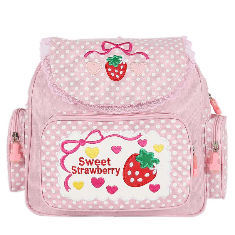 Sera buah gadis gadis manis wanita tas bahu in tas strawberry siswa Jepang manis renda lembut gadis bordir