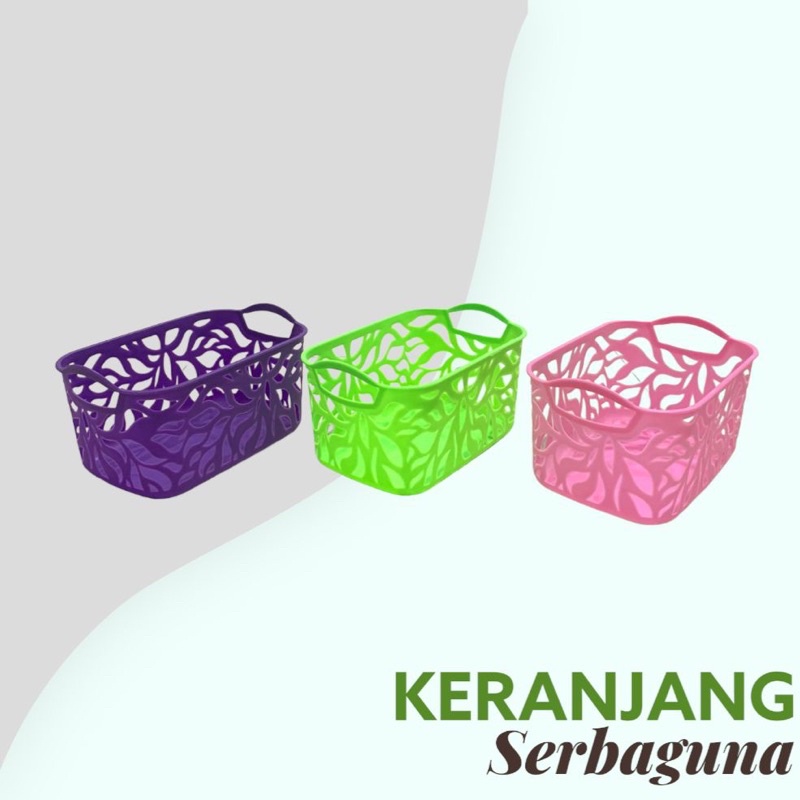 Keranjang Segi Plastik Serbaguna / Box Serbaguna / Storage Box / Rak Kosmetik / Keranjang Multifungsi Murah