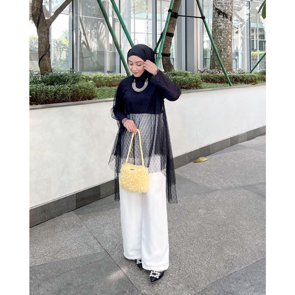 Valerie Outer Tunik Kebaya Tile Dot Outfit Kondangan wisuda lamaran pesta All Size