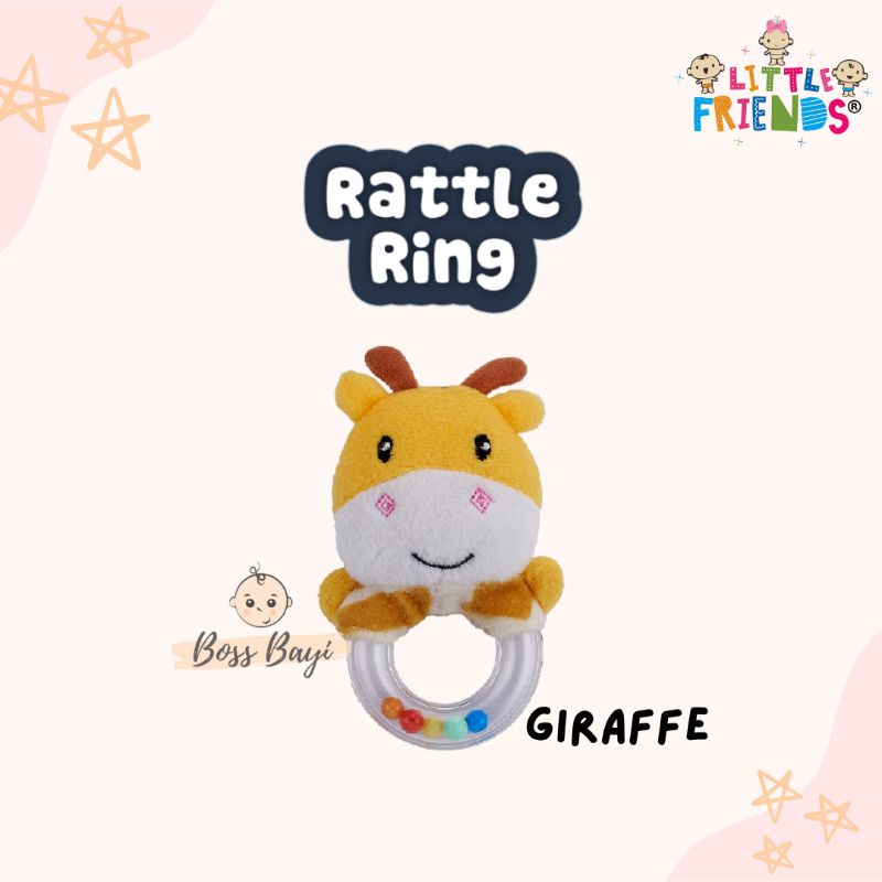 LITTLE FRIENDS Rattle Ring New - Mainan Genggam Bayi Anak Ring Boneka