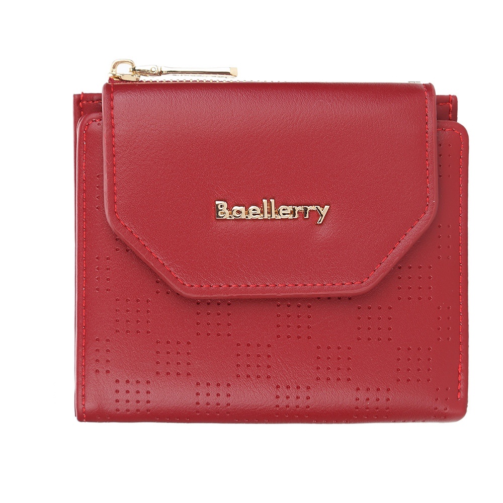 DOMPET LIPAT WANITA BAELLERRY ORIGINAL KECIL KULIT MERAH KELLEY WA614R1 IMPORT KOREA BRANDED PENDEK KARTU RESLETING UANG KOIN MINI PREMIUM FASHION REMAJA KEKINIAN BATAM