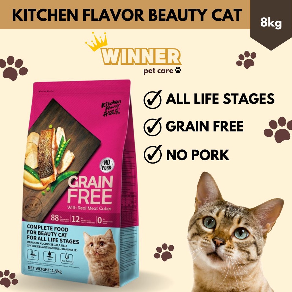 Kitchen Flavor Grain Free Beauty Cat Food All Life Stages Freshpack 8kg