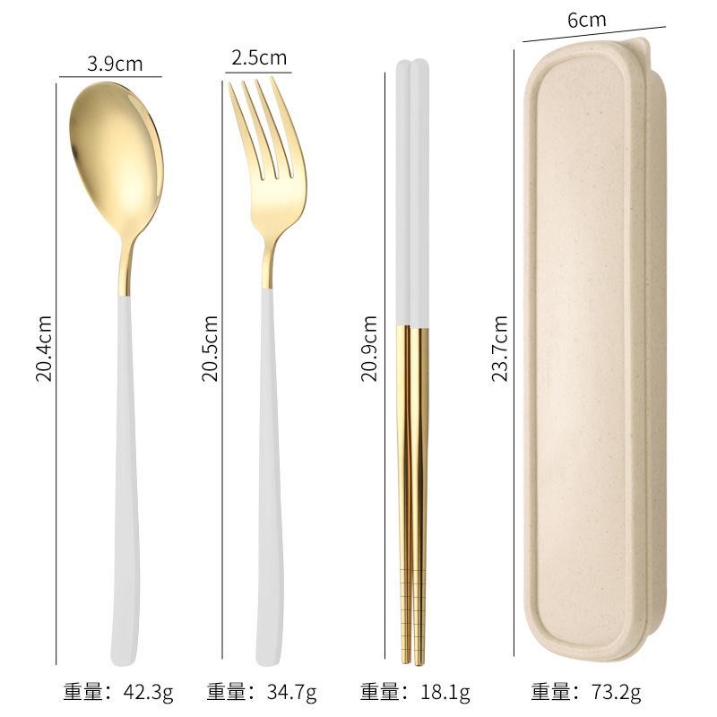 【 High Quality 】Paket Sendok Garpu Sumpit Korean Style - Sumpit Sendok Grapu Set / Set 3 in 1 Stainless Steel