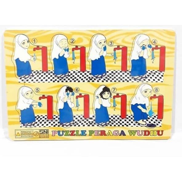 Mainan Permainan Anak 3 4 5 6 7 Tahun Hadiah Ultah Puzzle Papan Kayu Peraga Wudhu Anak Perempuan Mur