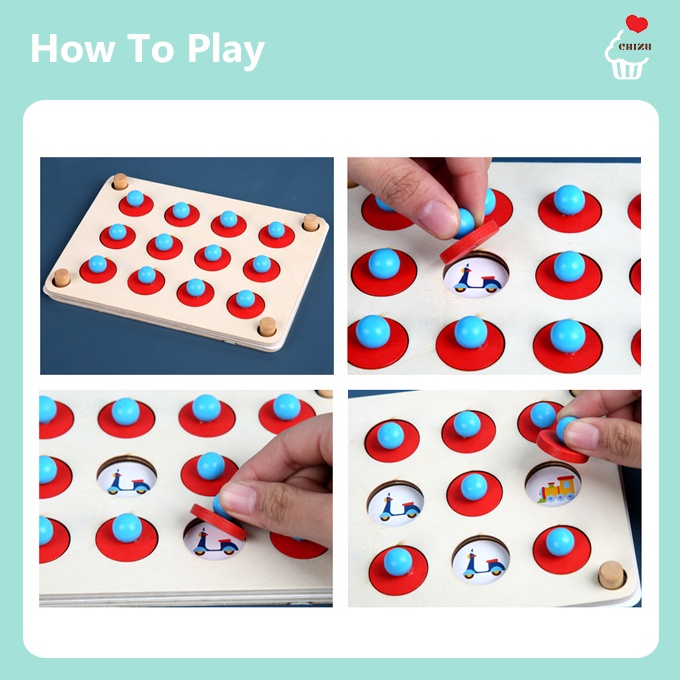 Memory Game Chess | Permainan Memori | Board Matching Pairing Puzzle Games | Melatih Konsentrasi / Fokus / Daya Ingat Anak | Mainan Edukatif Montessori Edukasi Balita | Memasangkan Match Mencocokkan Pair Gambar