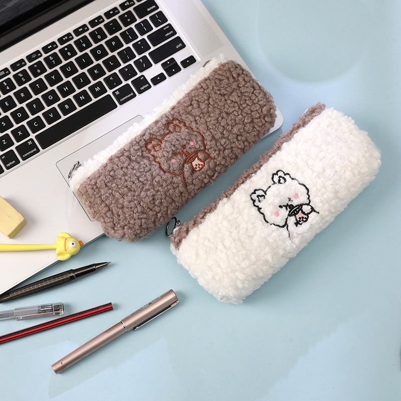 

1 Pcs Korea Stationery Kawaii Plush Pencil Case Quality School Supplies School Pencilcases Cute Penc
