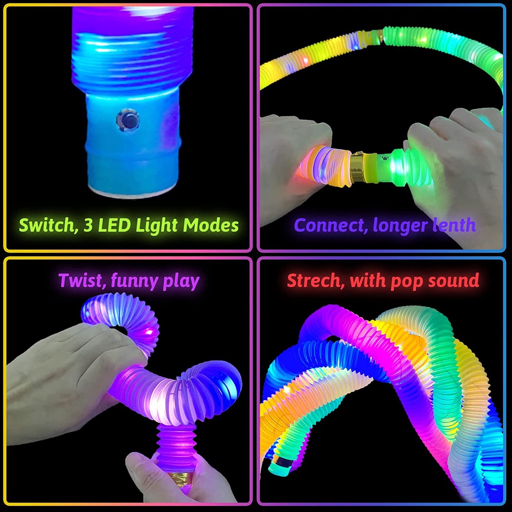 KeiKei Light up pop tubes pop pipes lampu stick pipa selang fidget toy