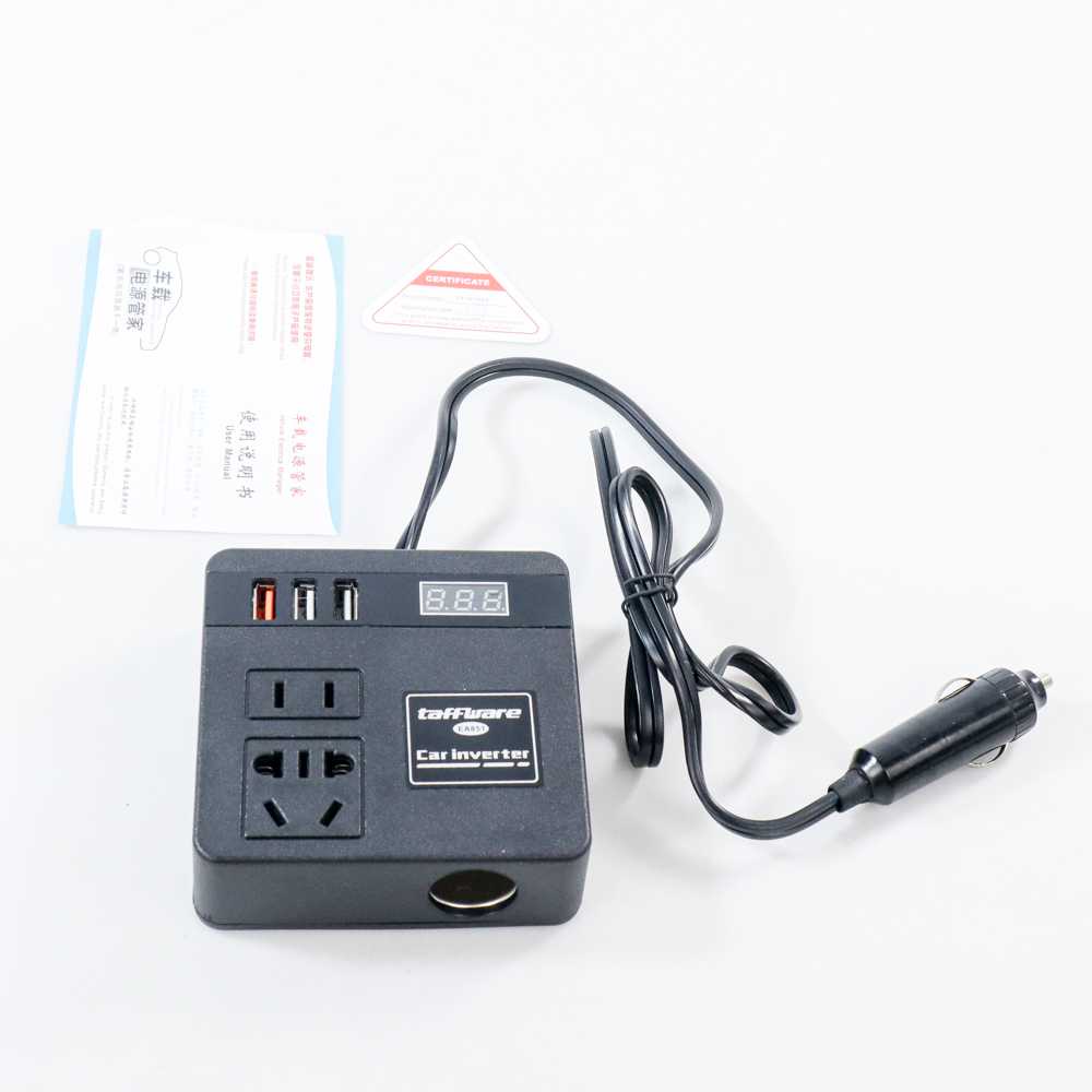 Taffware Car Power Konverter Fast Charging Inverter 100W Pengubah Arus DC Port USB Cigarette Soket Universal