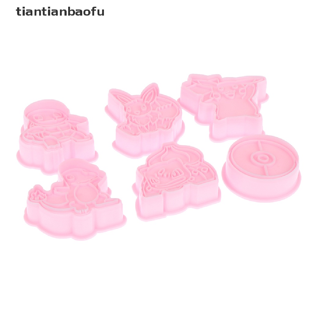 6 Pcs / set Cetakan Kue Desain Kartun Anime Pikachu Pokemon Untuk Hadiah