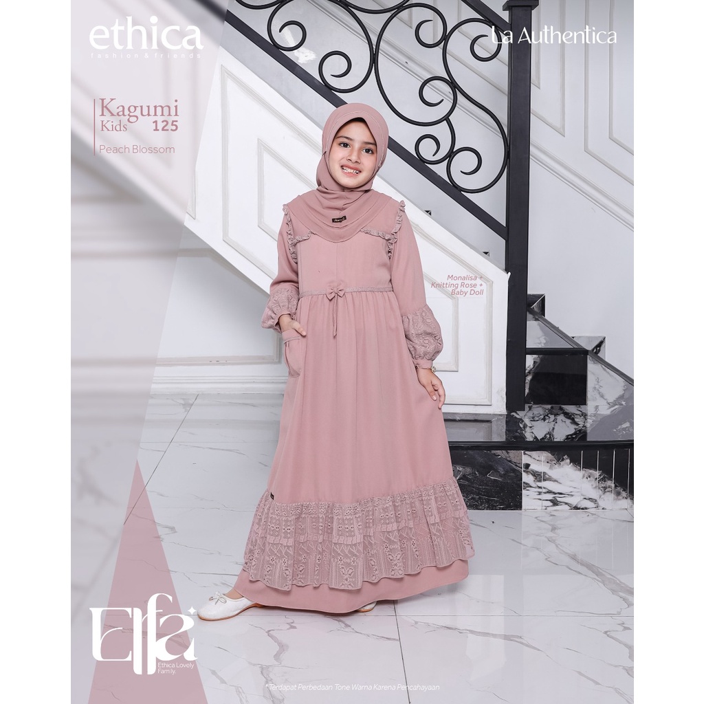 Sarimbit Ethica Elfa 265 Terbaru 2023 / Peach Blossom / Fashion Muslim Sarimbit Keluarga / Couple / Ethica