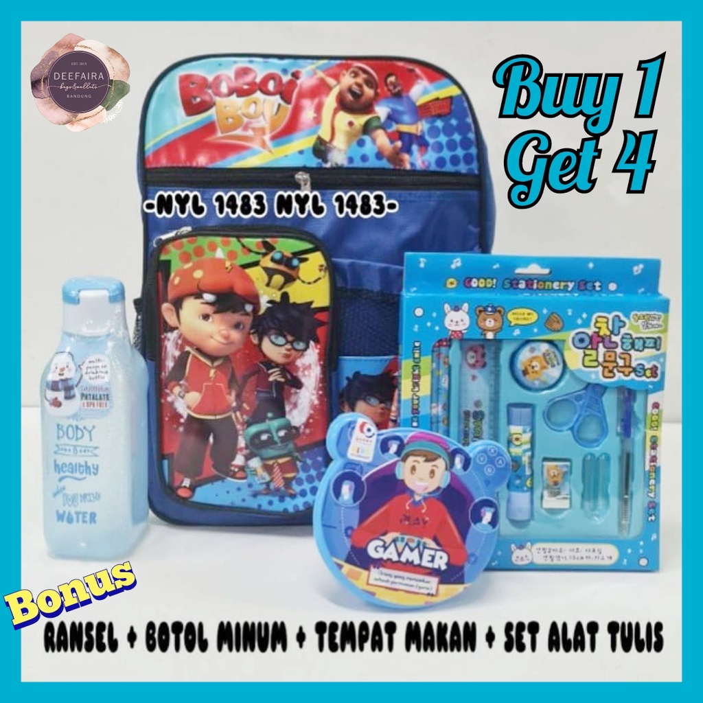 Tas Ransel Anak Laki Laki Keren Untuk Sekolah Tk Dan Sd Motif BBB0Y 3D Buy 1 Get 4