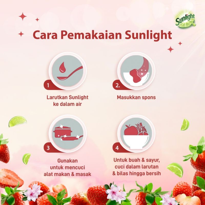 Sunlight Sabun Cuci Piring Cair Korean Strawberry 560mL