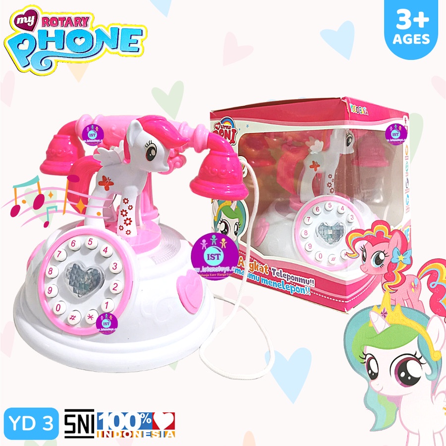 Mainan Anak Telephone Kuda Poni My Rotary Phone Kuda Pink Jadul YD 3