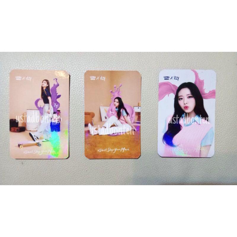itzy x ultramilk photocard | yeji yuna ryujin chaeryeong lia