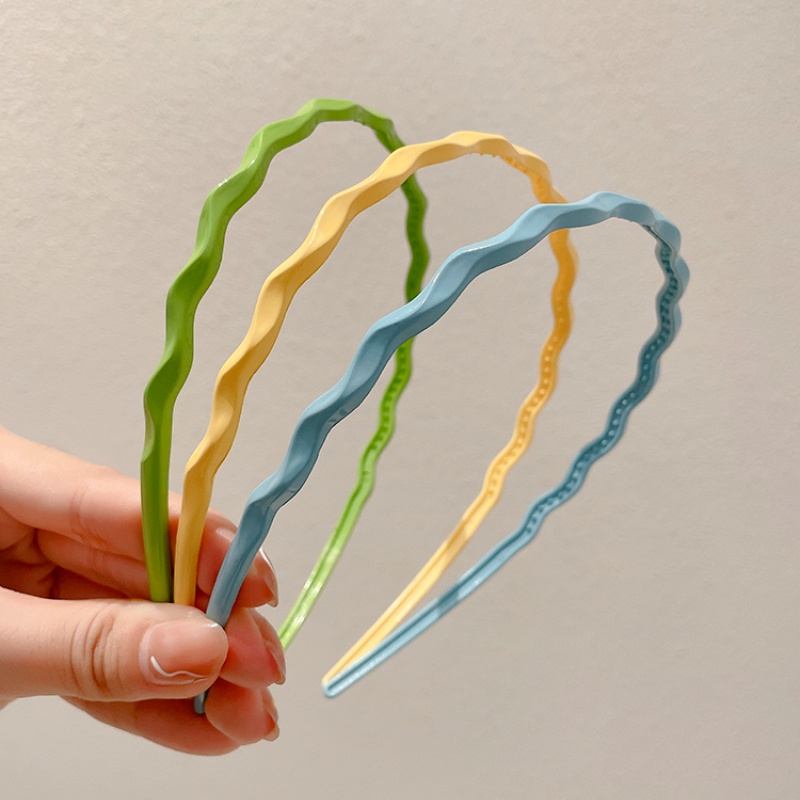 Bando Model Gelombang Warna Permen Anti slip Gaya Korea Untuk Wanita