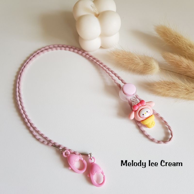 STRAP MASKER ANAK PEREMPUAN - DEWASA MA2 IN 1 Kuromi Cupcake - Bunny Cupcake - Cinamonroll - Pooh Cupcake - Bear - cucpcake Pochacco Cupcake - Melody Ice cream - Kitty Ice Cream - Tsum Tsum / KALUNG MASKER / TALI MASKER / LANYARD MASK STOPER 2IN1